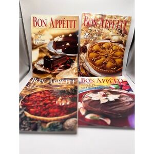 Vintage Bon Appetit Magazine Lot 4 December Holiday Issues 1992 1993 1994 1995